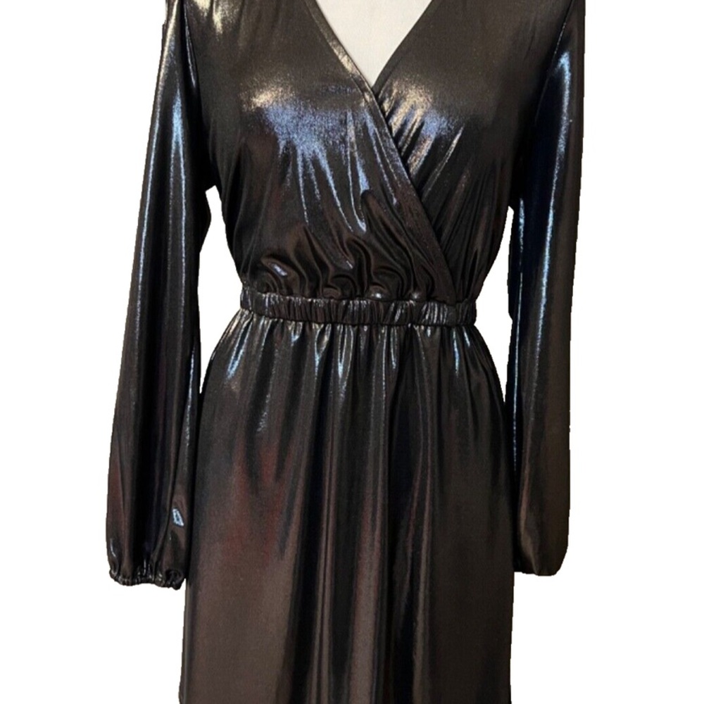 MICHAEL KORS Elegant Black Metallic Dress